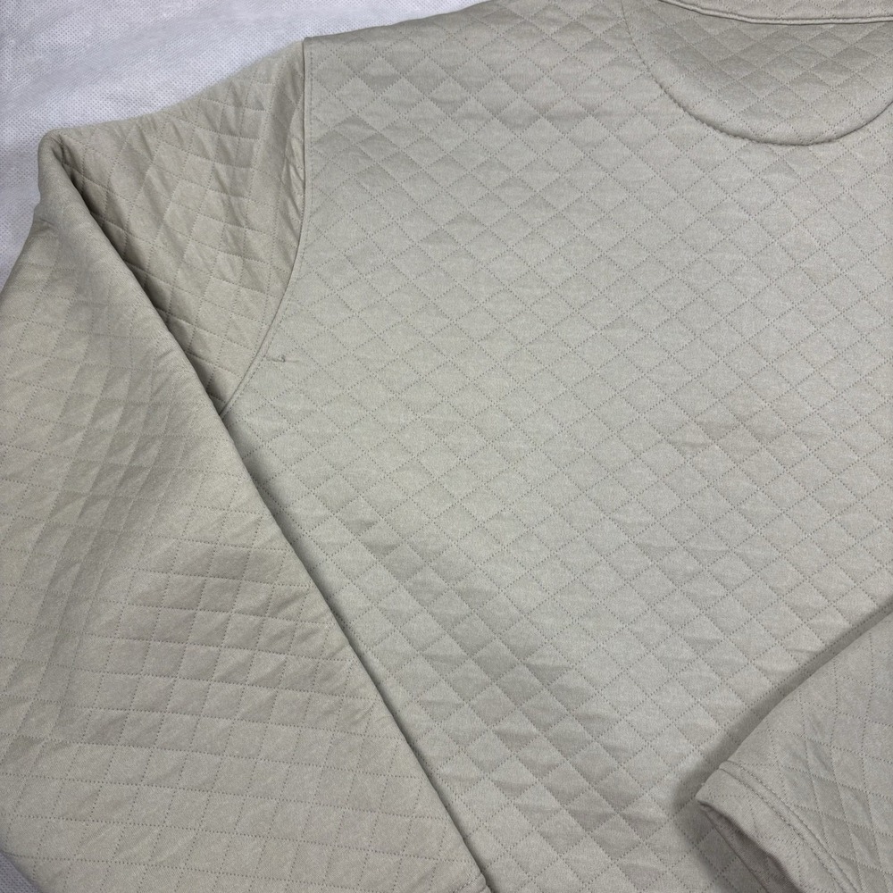 Magaschoni Pullover Mens 2XL Beige Diamond Quilted Half Zip Sweater Pockets - Picture 11 of 14